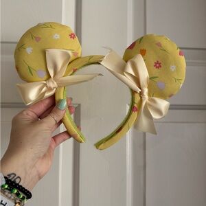 Floral Yellow Mouse Ears Headband